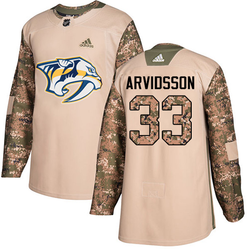Adidas Predators #33 Viktor Arvidsson Camo Authentic Veterans Day Stitched Youth NHL Jersey - Click Image to Close